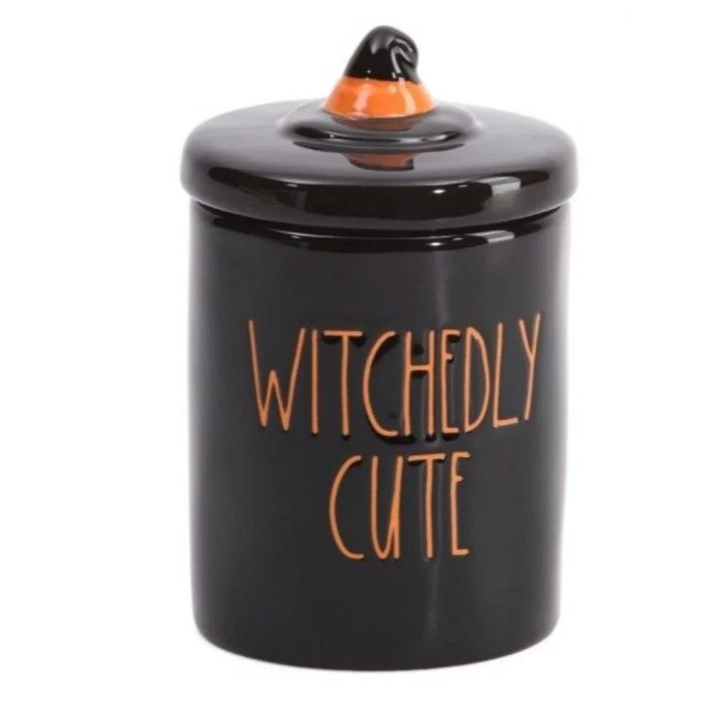 Rae Dunn “Witchedly Cute” Jar Canister Crock With Lid Halloween